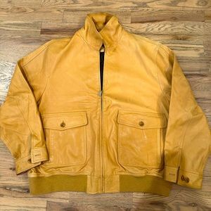 Two Leather Lambskin bomber style coats wheat and black xxl